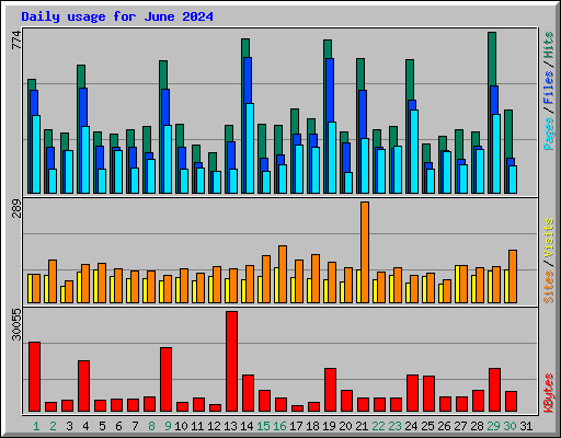 Daily usage for June 2024